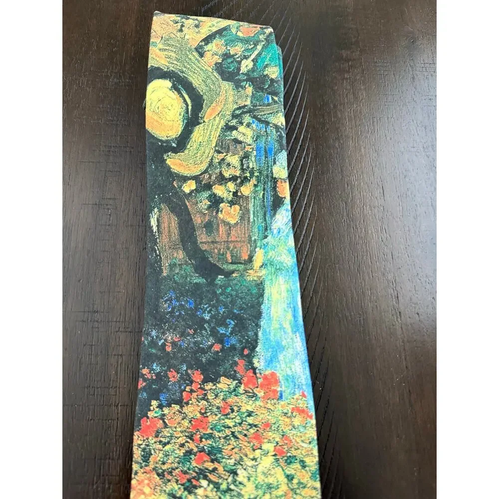 Laurent Tréguer Paris Claude Monet Garden Art Print Necktie Made in France